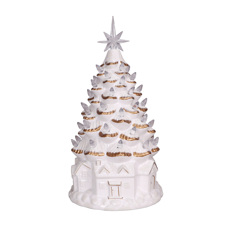 White Village Light Up Tree
