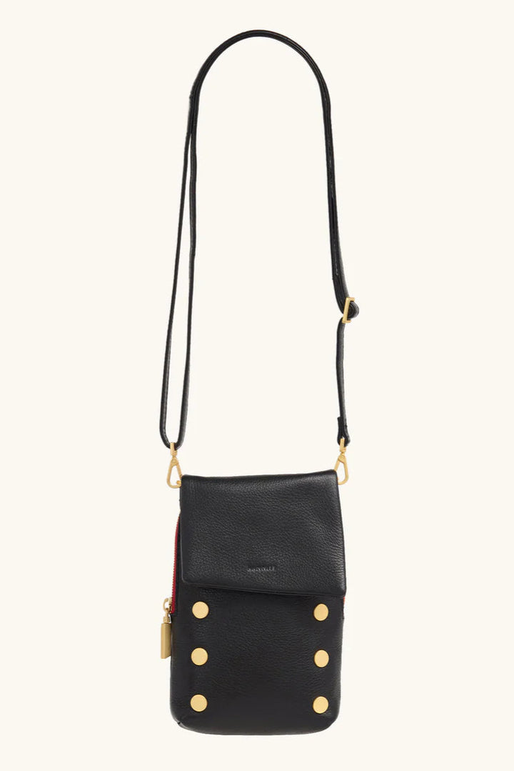 Hammitt Vip Mobile - Black/Brushed Gold Red Zip