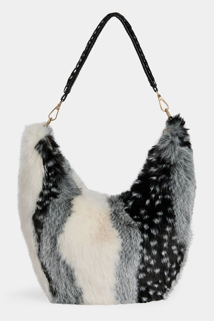 Galyna Faux Fur Hobo Bag
