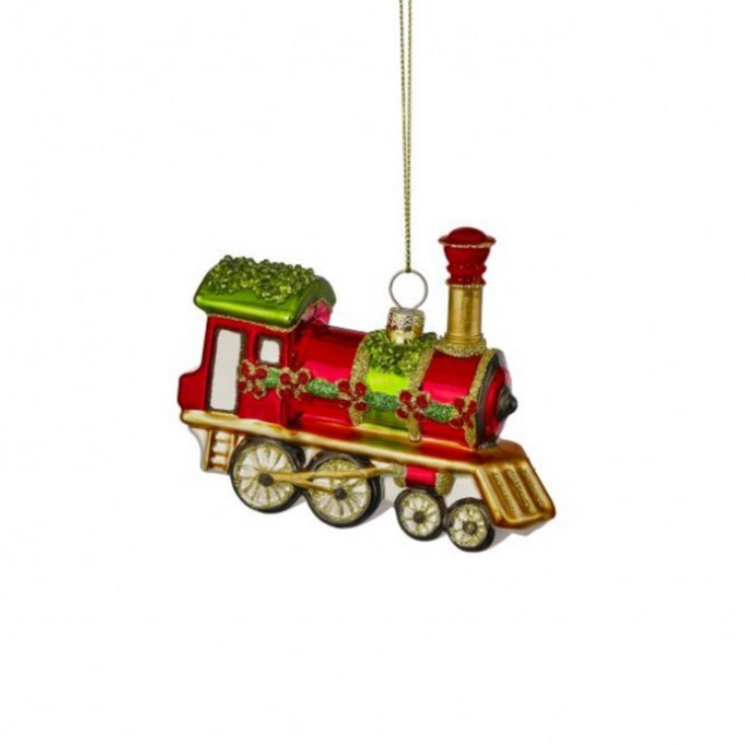 Vintage Glass Train Ornament