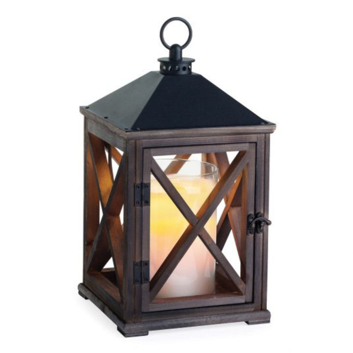 Weathered Espresso Wooden Lantern Warmer