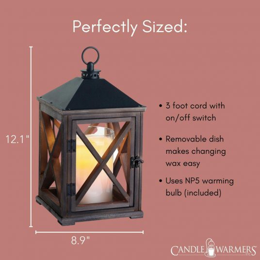 Weathered Espresso Wooden Lantern Warmer