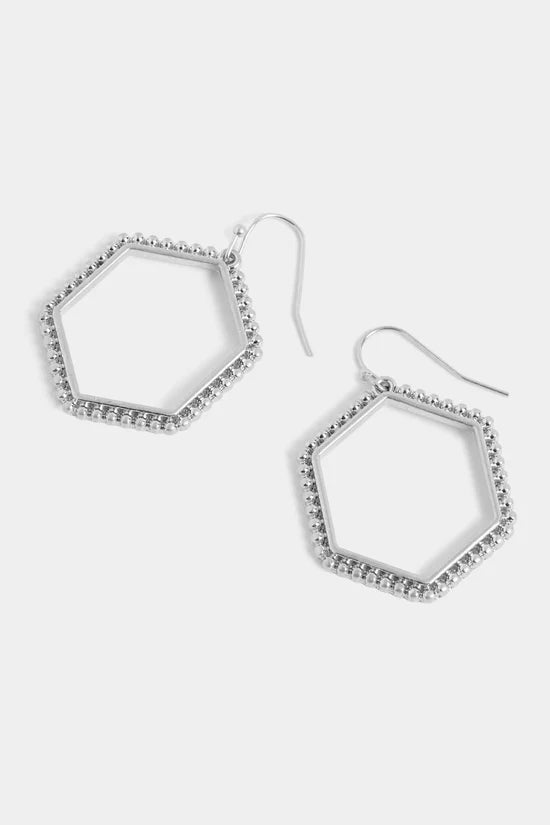 Textured Hexagon Earrings