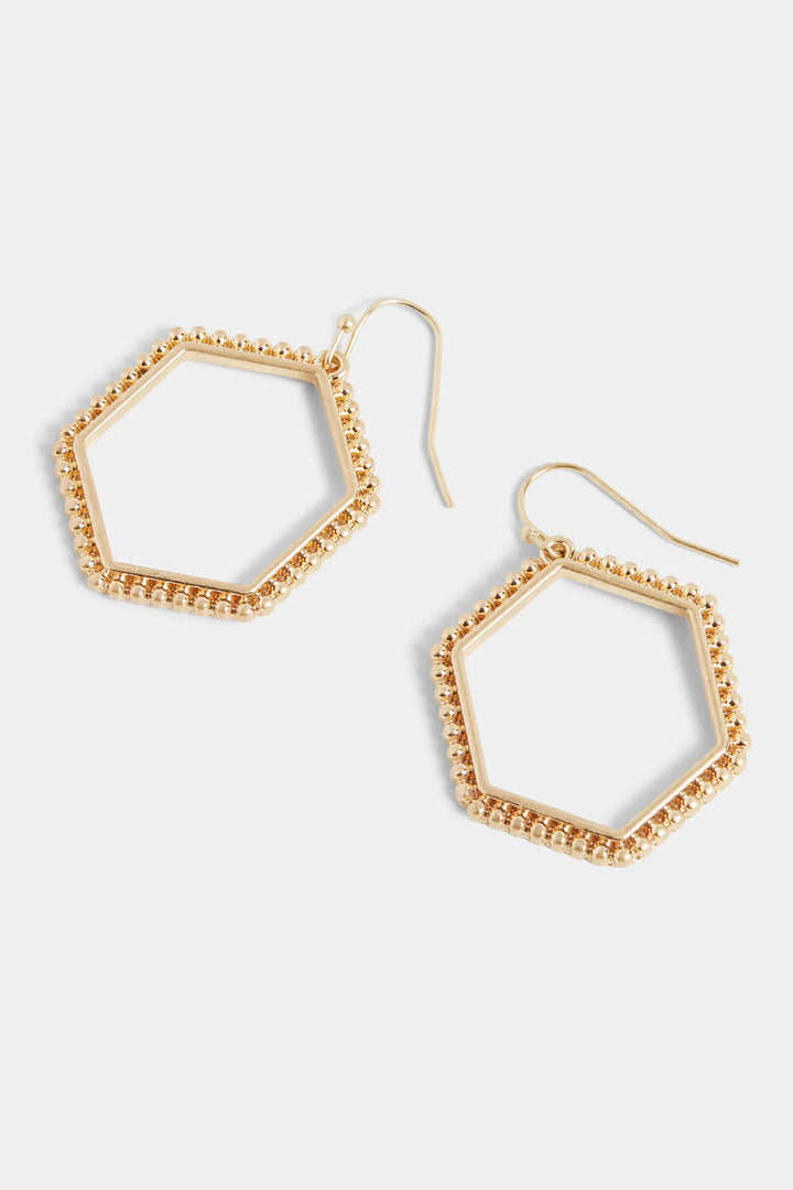 Textured Hexagon Earrings