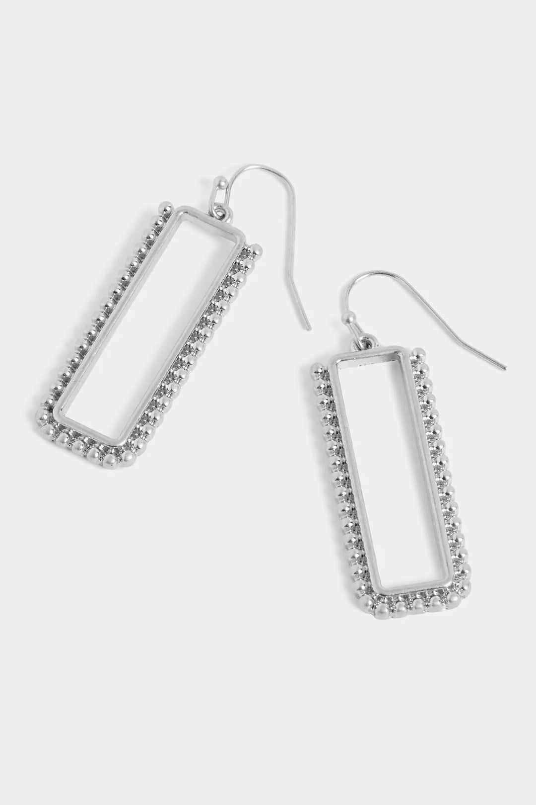 Studded Rectangle Drop Earrings