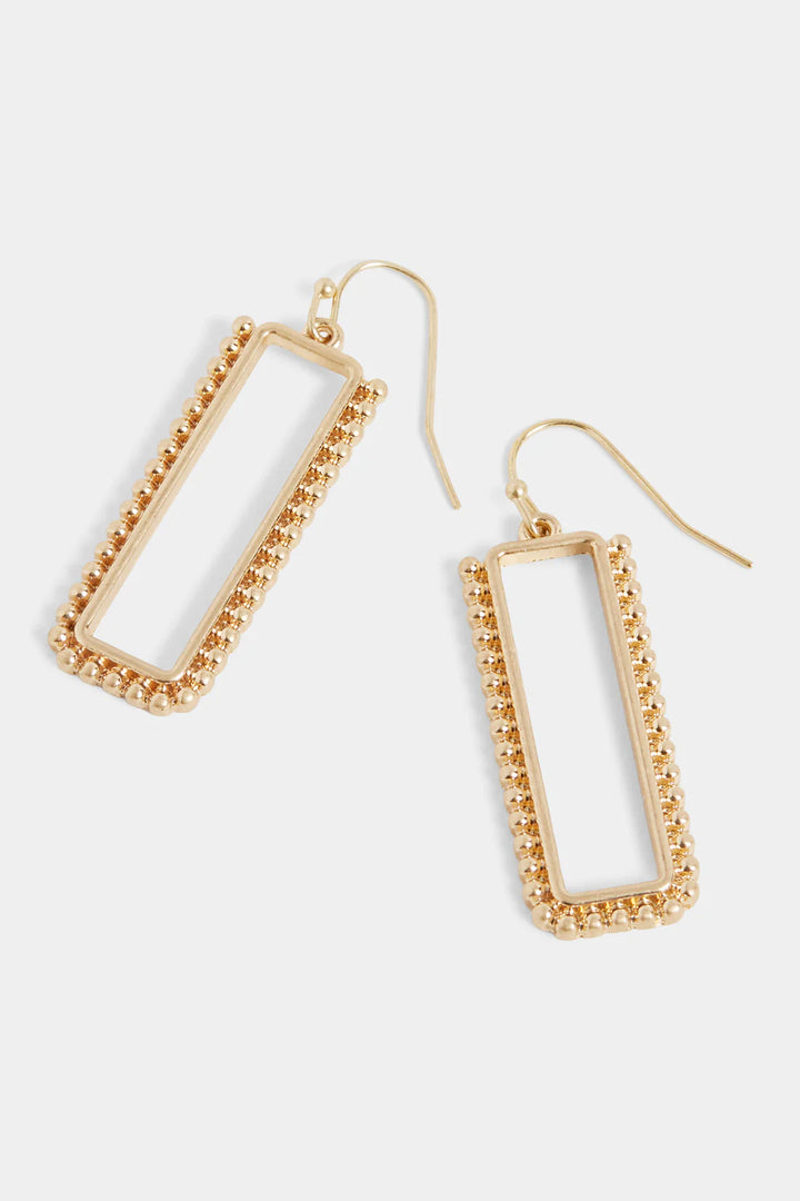 Studded Rectangle Drop Earrings