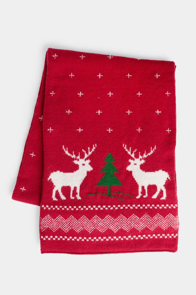 Cozy Reindeer Knit Scarf