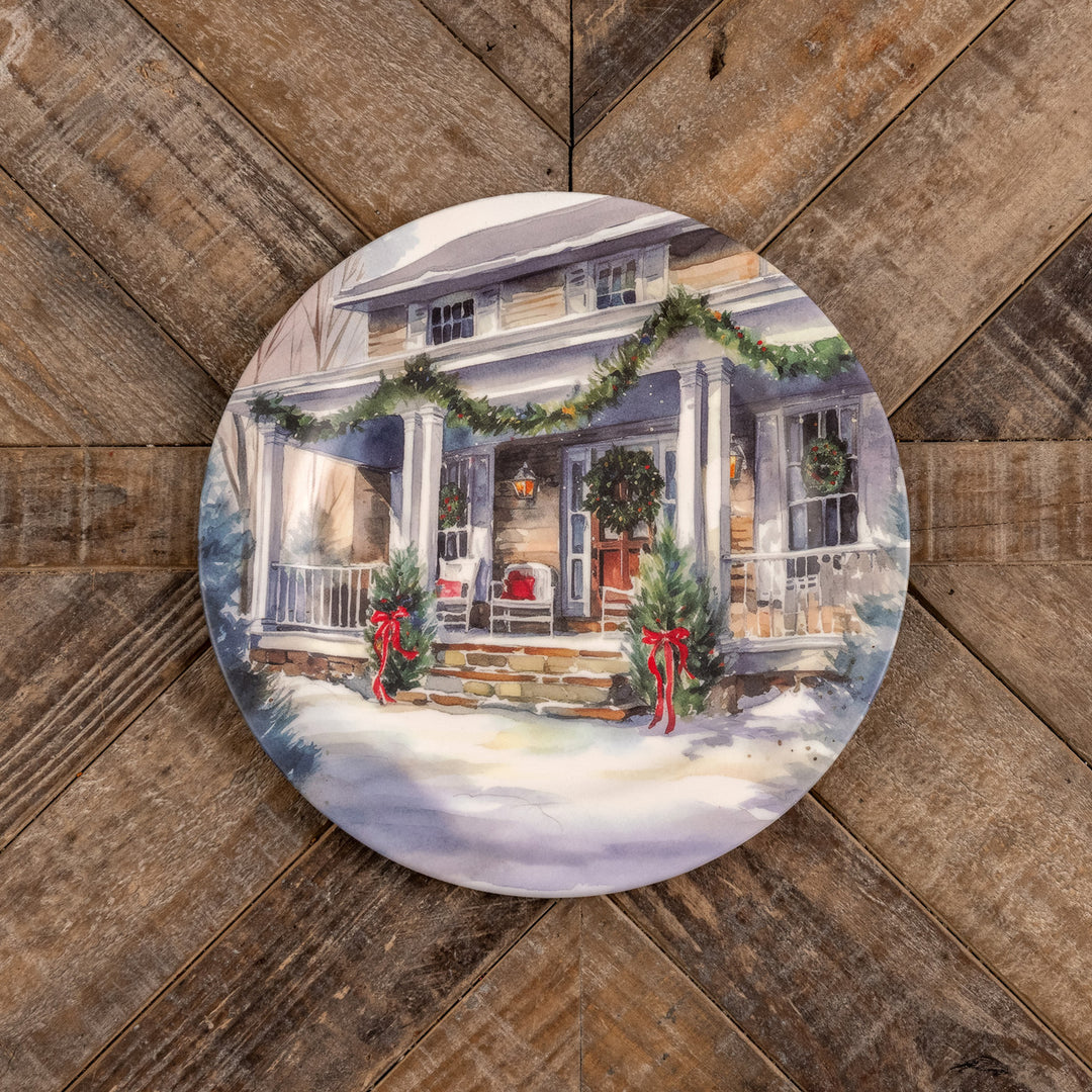 Christmas Front Porch Plate