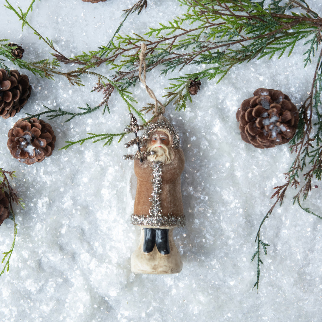 Fawn Velvet Belsnickle Ornament
