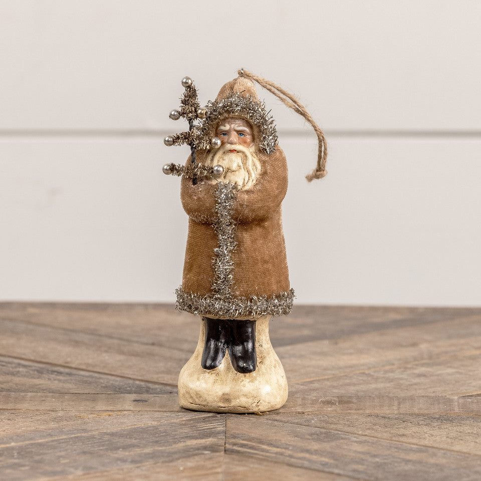 Fawn Velvet Belsnickle Ornament