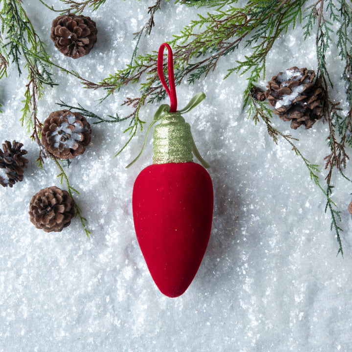 Red Light Bulb Ornament