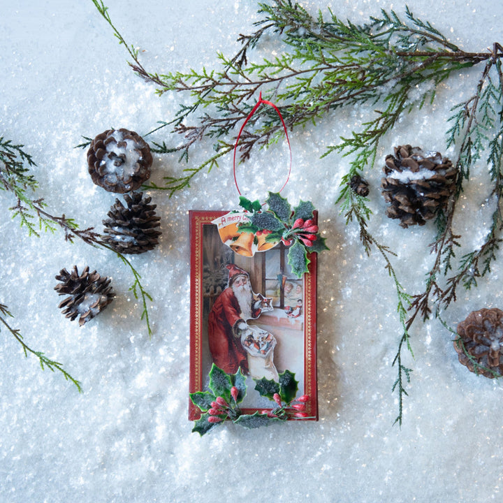 Santa Shadowbox Vintage Ornament