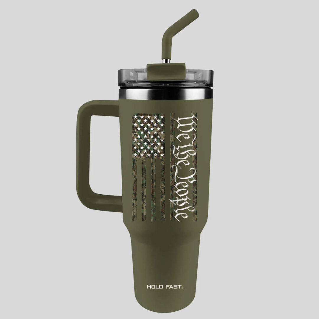 We The People Camo Flag Tumbler & Straw