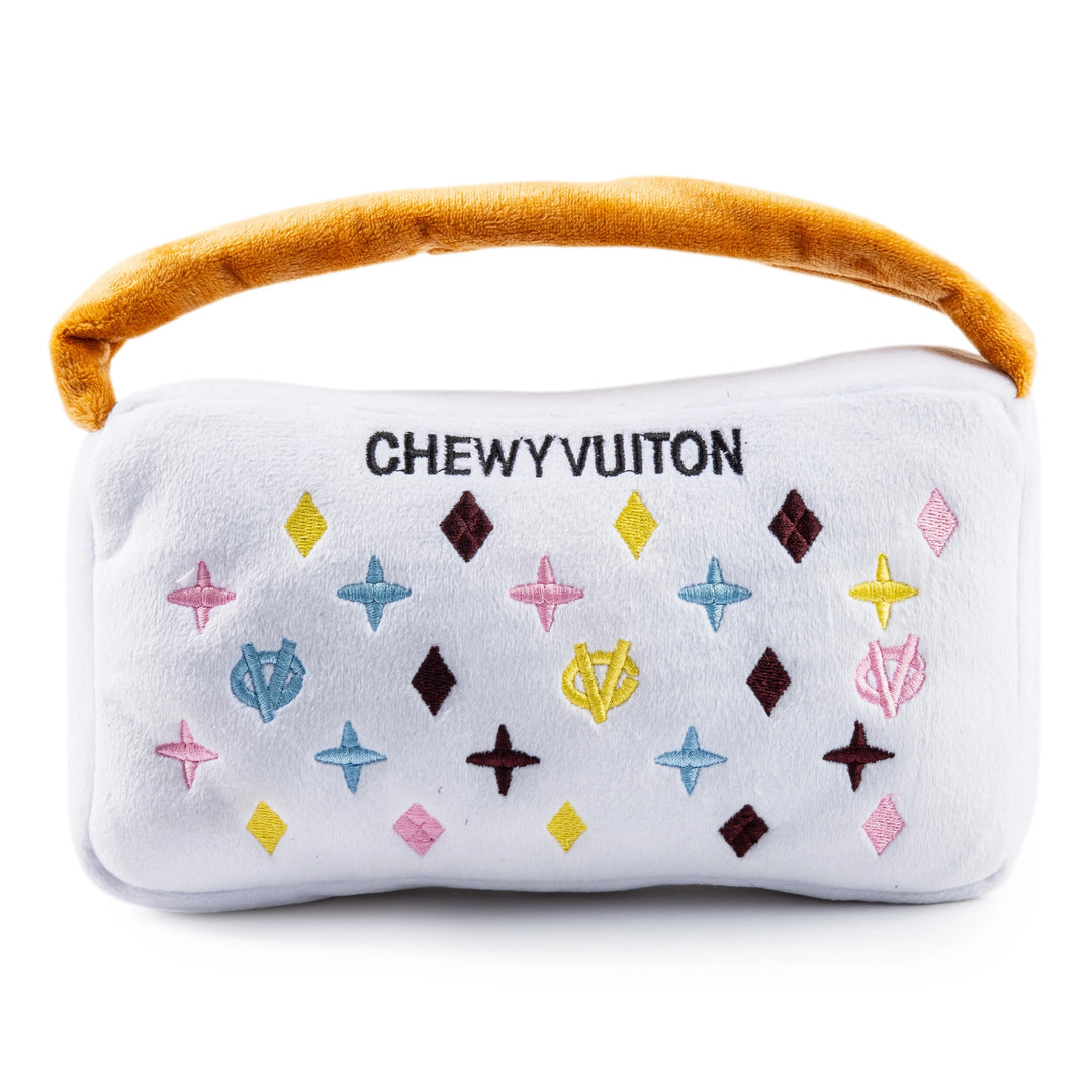 White Chewy Vuitton Handbag Toy