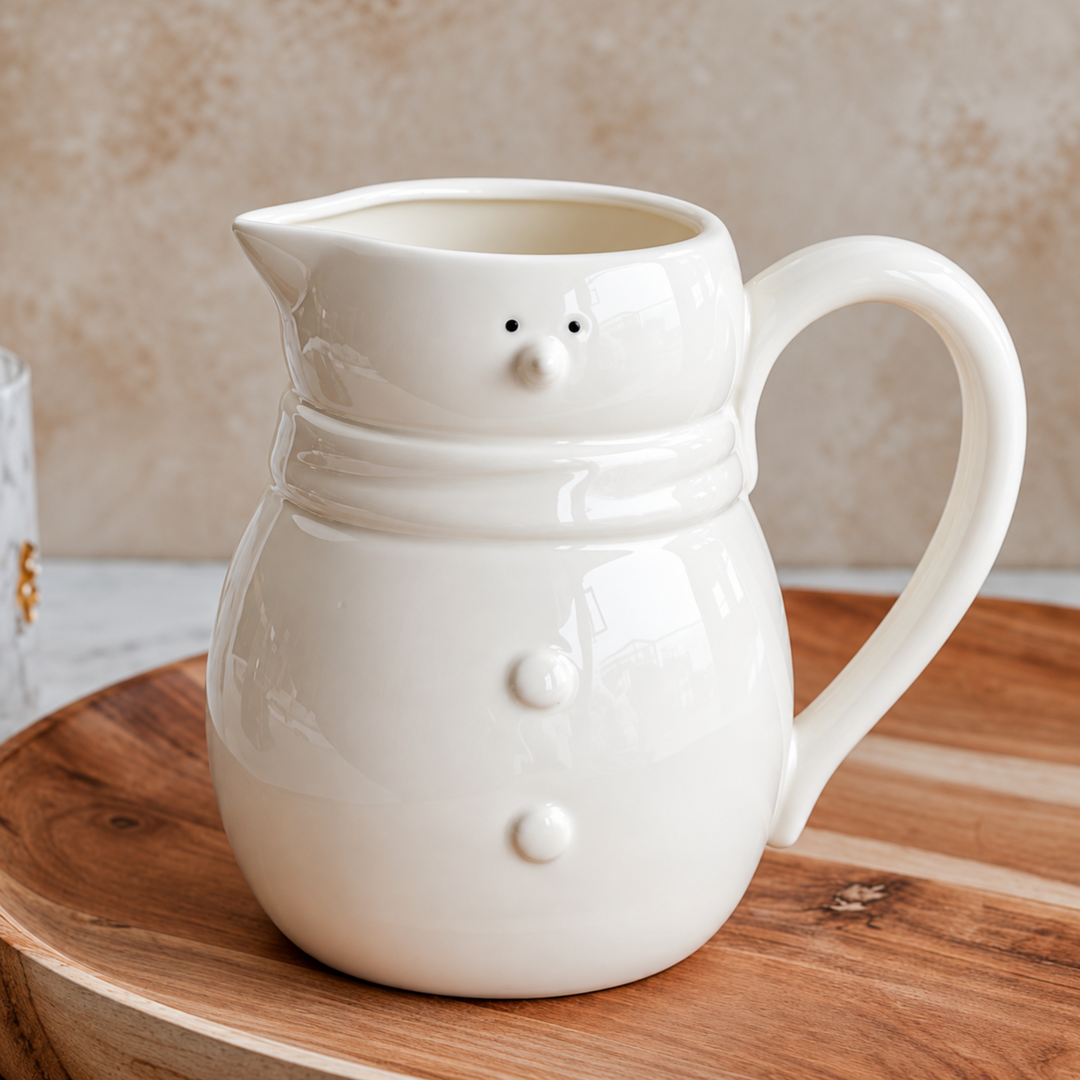 White Snowman Pitcher