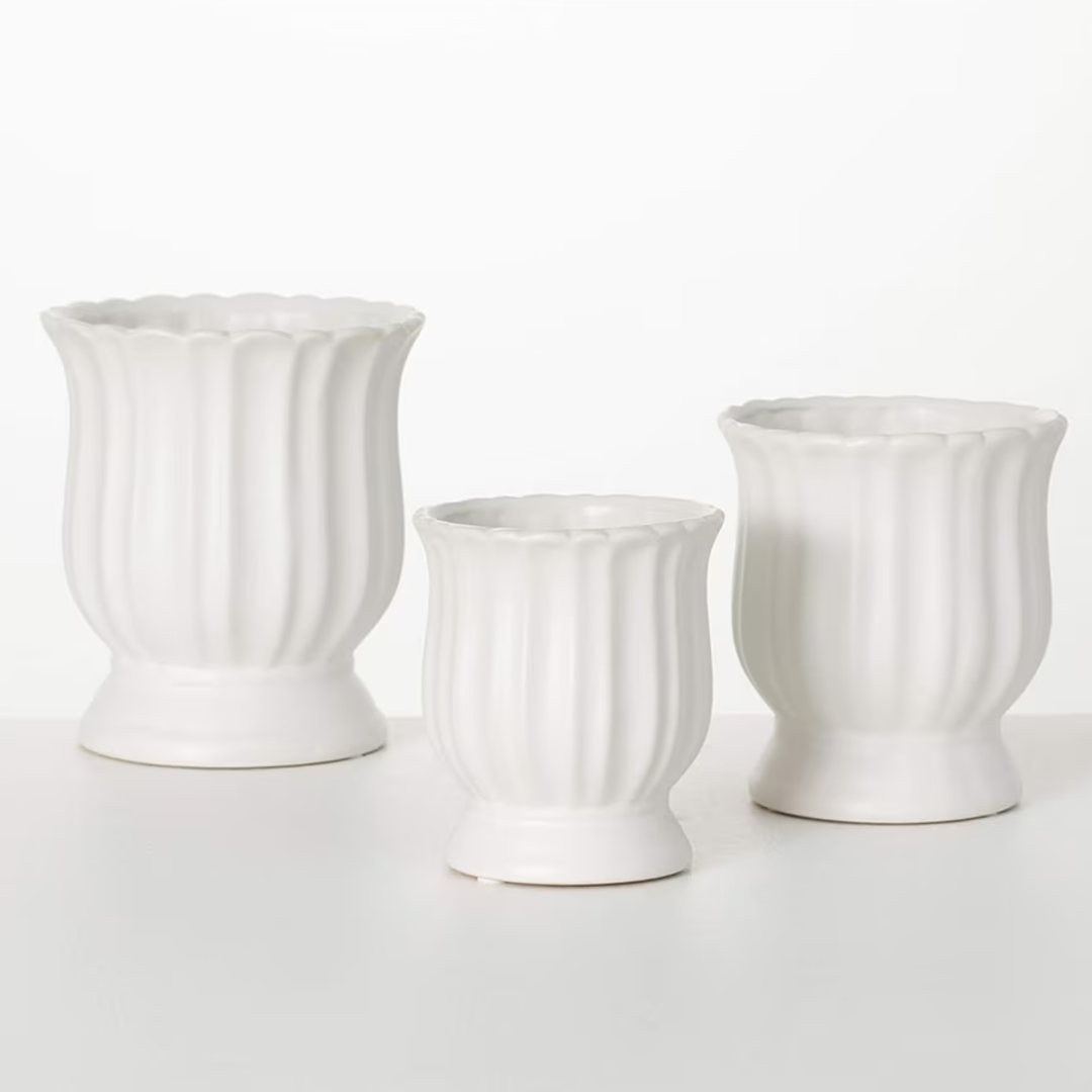 White Tulip Planter Vase
