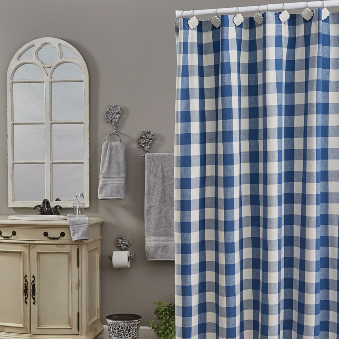 Wicklow Check China Blue Shower Curtain