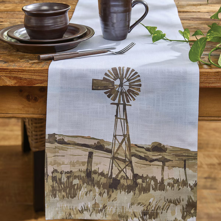 Plaid Plains Windmill Table Runner