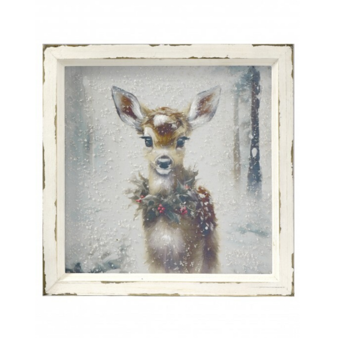 Winter Fawn Wreath Wall Art