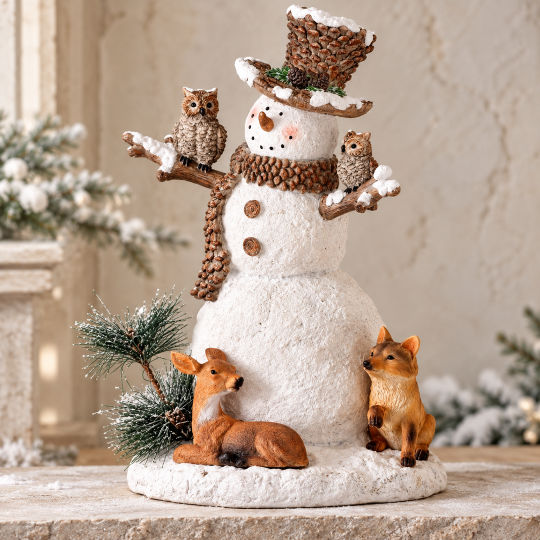Winter Forest Snowman & Friends Figurine