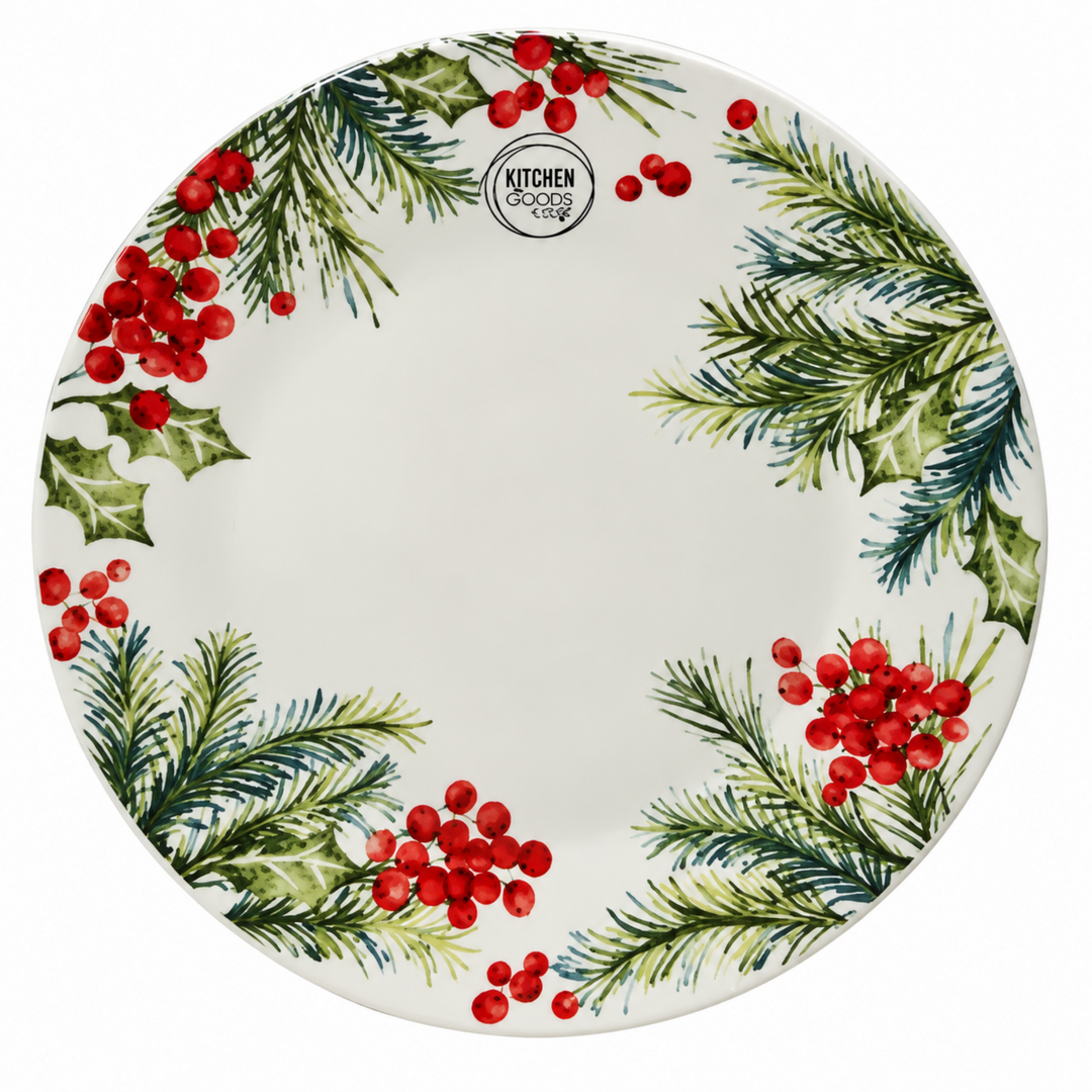 Winter Pine & Berry Dinner Plate