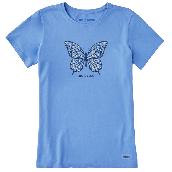 Women's Life Is Good Ditsy Floral Butterfly Crusher Tee