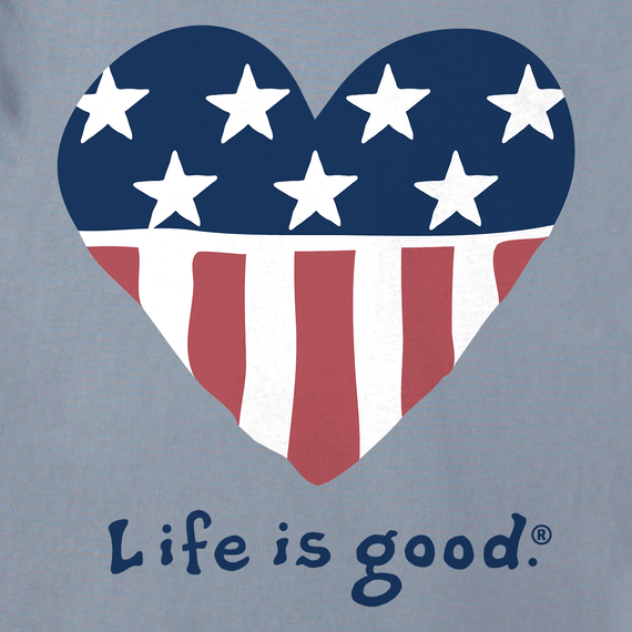 Women's Life Is Good USA Heart Crusher Tee