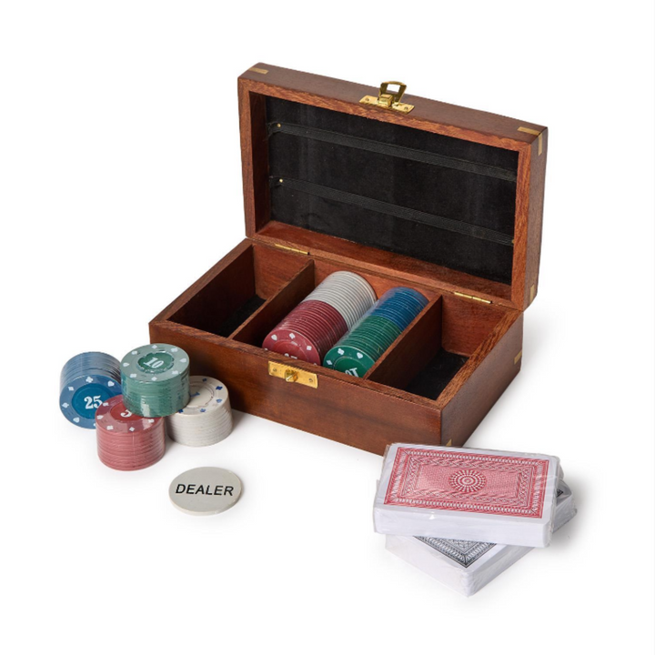 Wooden Boxed Poker Set