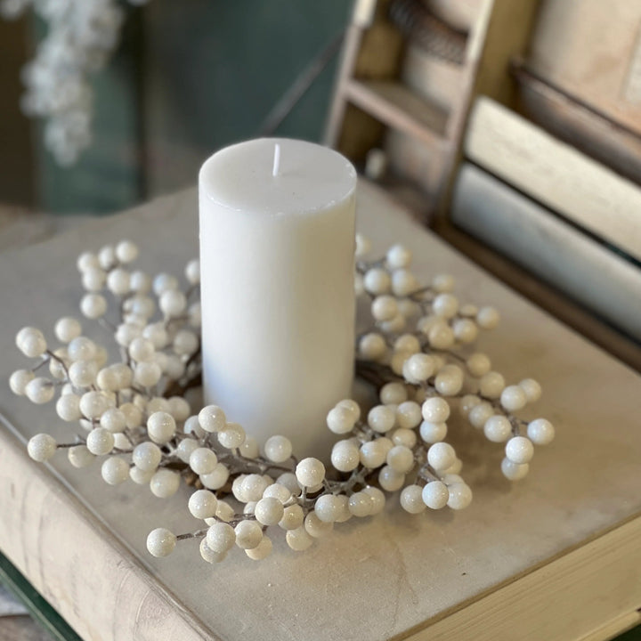 Icy Snowdrop Berry Candle Ring