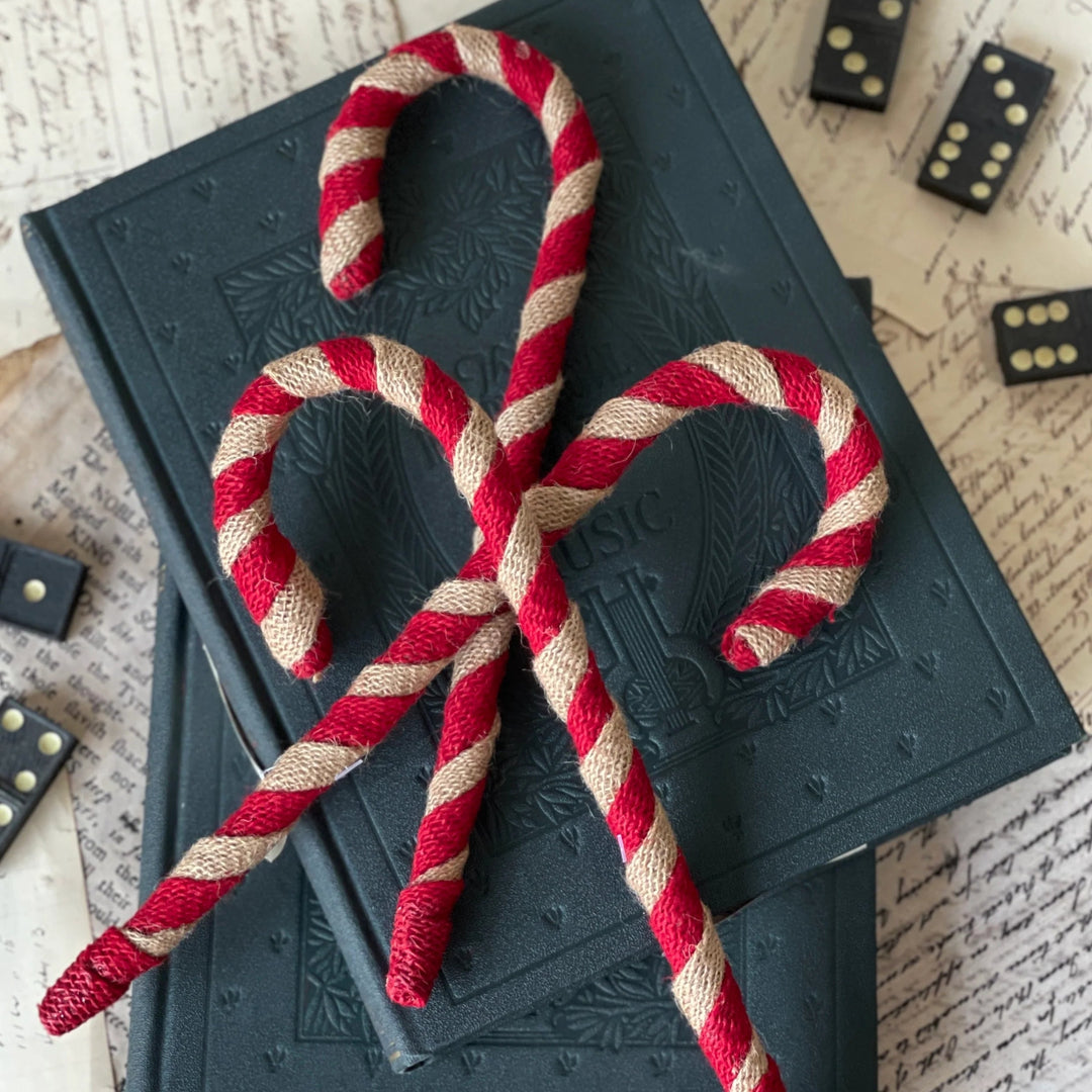 Burlap Wrapped Candy Cane
