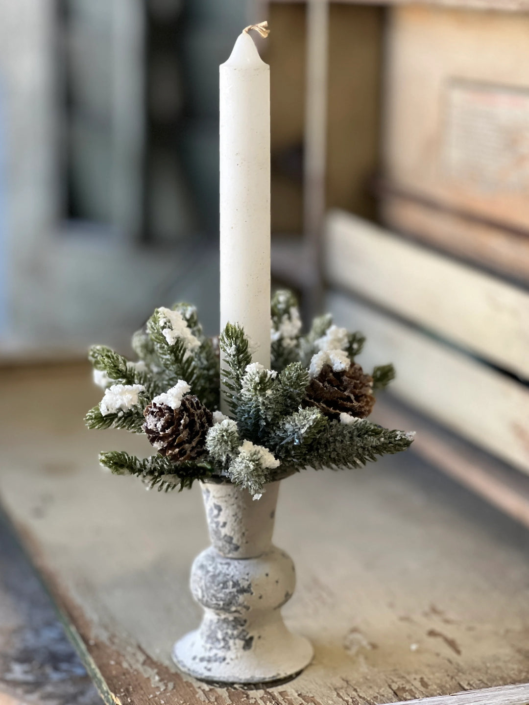 Snowy Cone Taper Candle Ring