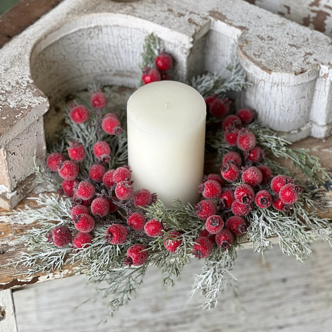 Icy Yule Berry & Fir Candle Ring