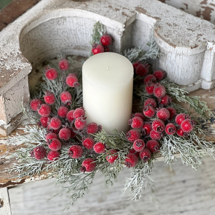 Icy Yule Berry & Fir Candle Ring