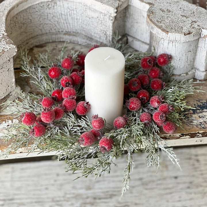 Icy Yule Berry & Fir Candle Ring