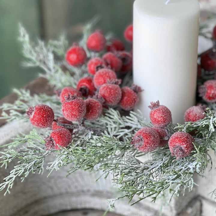 Icy Yule Berry & Fir Candle Ring