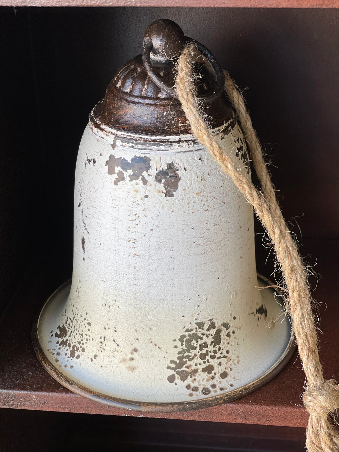 Distressed White Metal Bell