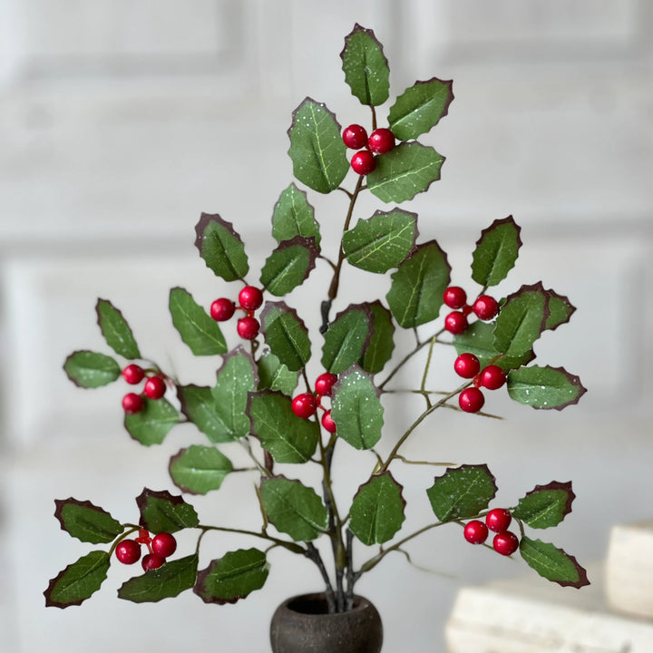Glittered Holly Berry Pick