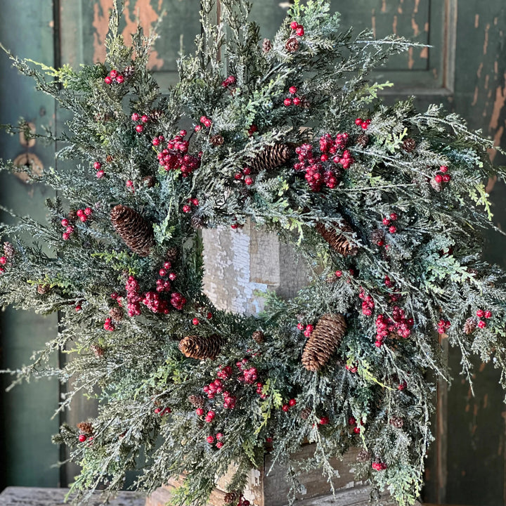 Divinity Berry Cedar Wreath - Local Pickup