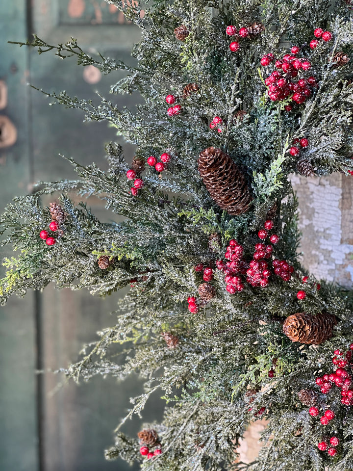 Divinity Berry Cedar Wreath - Local Pickup