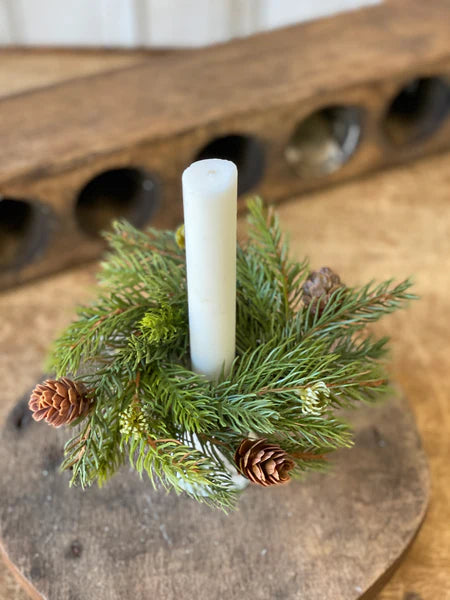 White Spruce & Cones Candle Ring