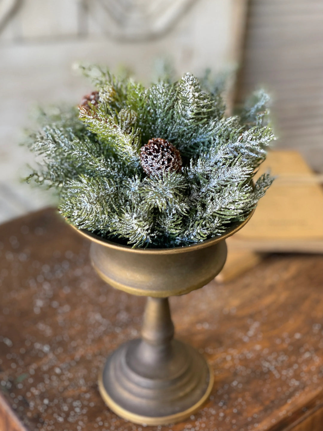 Frosted White Spruce Half Sphere