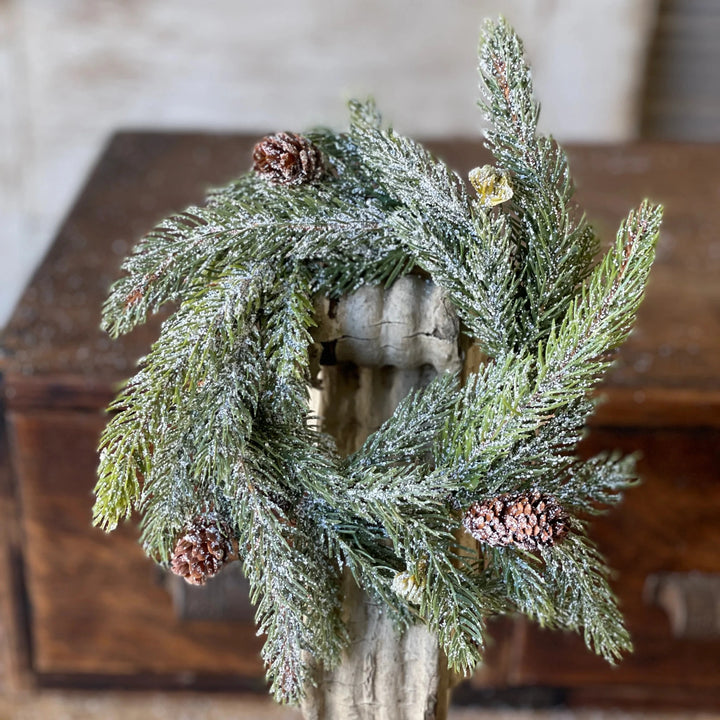 Frosted White Spruce Candle Ring