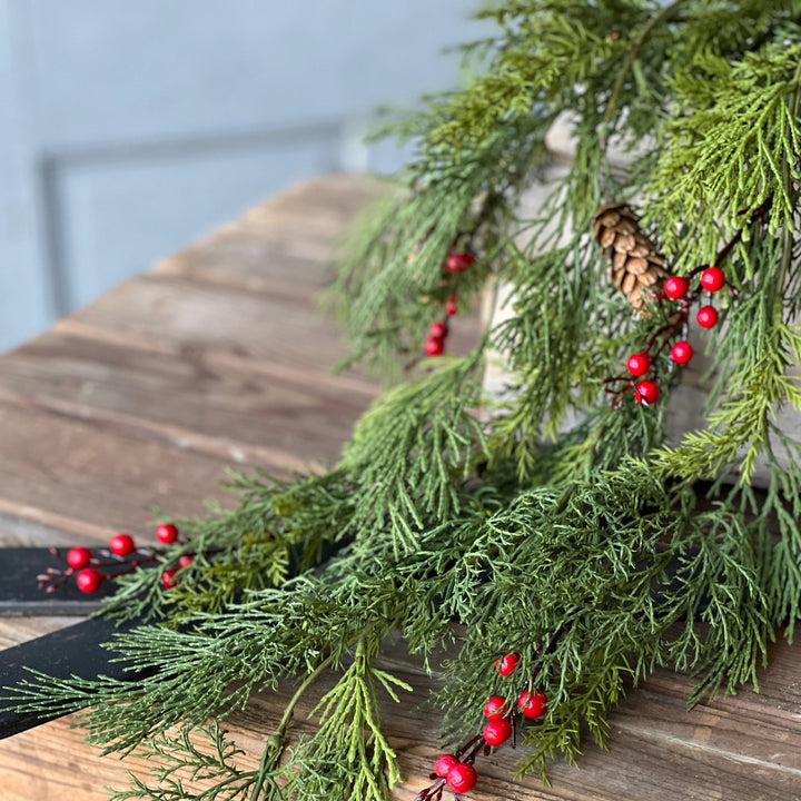 Alpine Cone & Berries Hanging Foliage