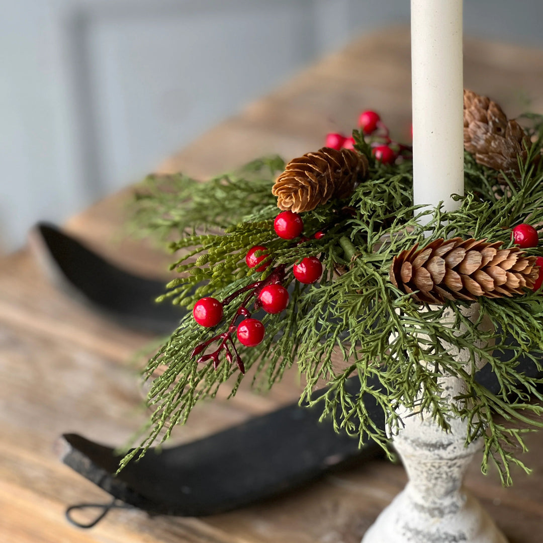 Alpine Cone & Berries Candle Ring