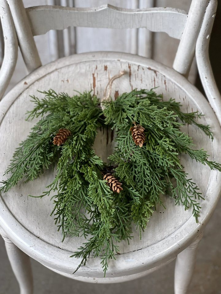 Cedar Pinecone Mini Hanging Wreath