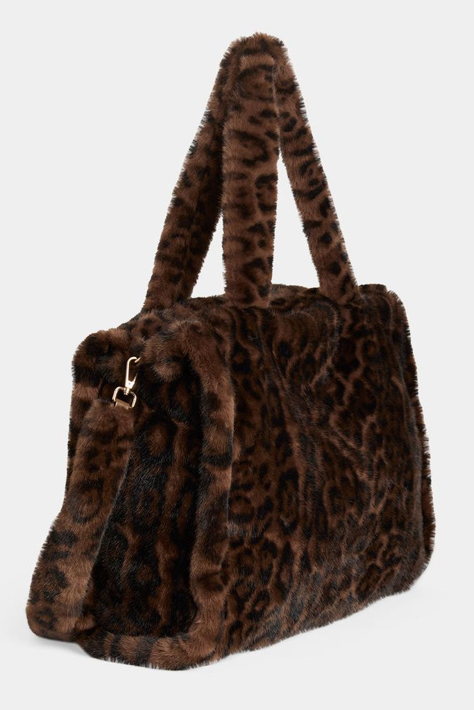 Brooke Faux Fur Leopard Tote