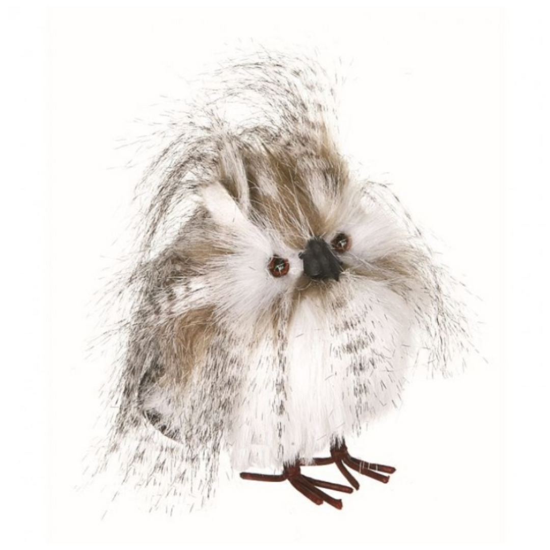 Zebra Feather Owl Figurine