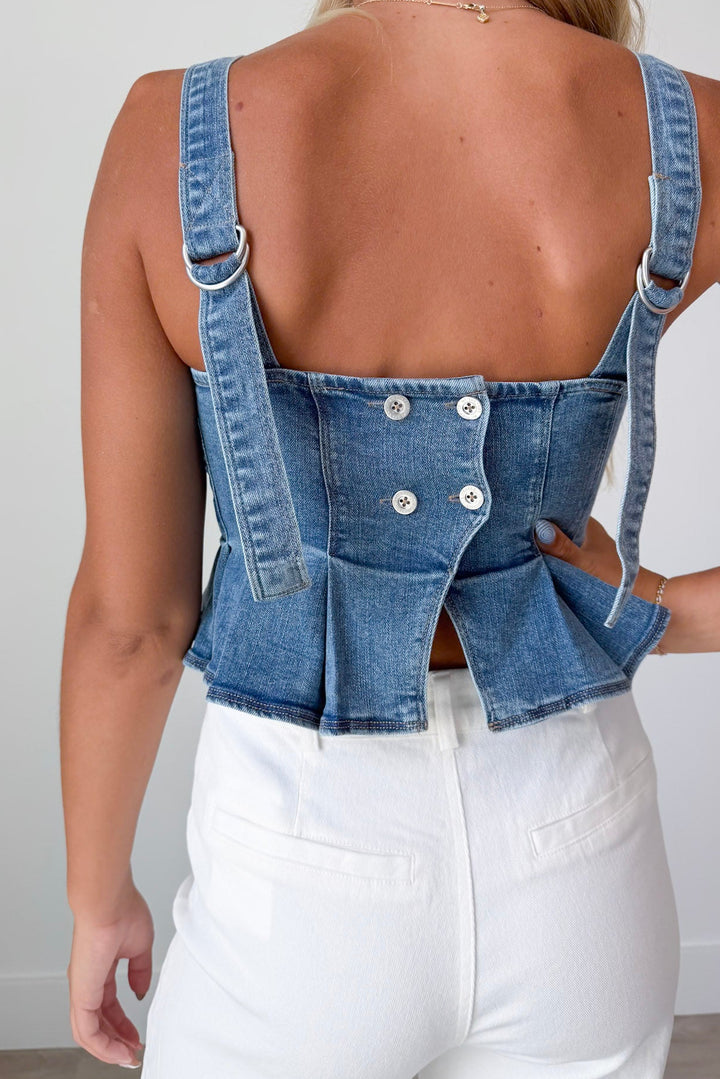 Free People Sunfaded Denim Top