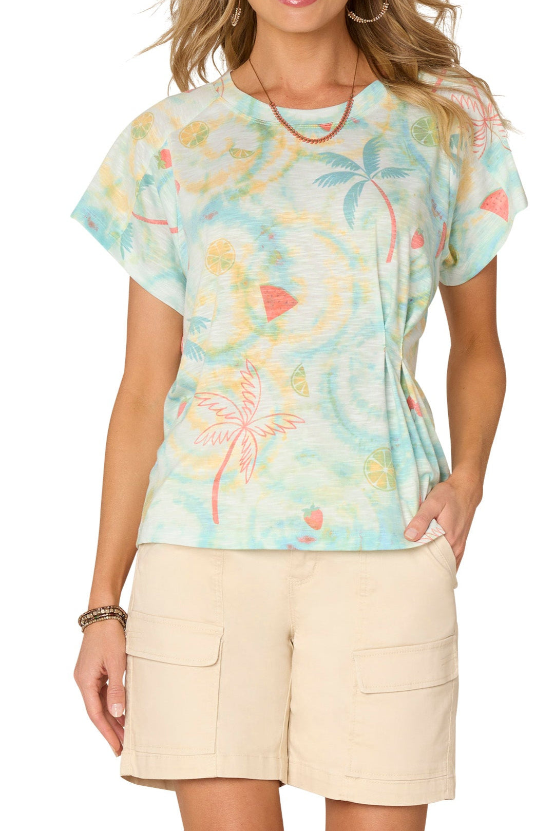 Side Pleat Boyfriend Tee