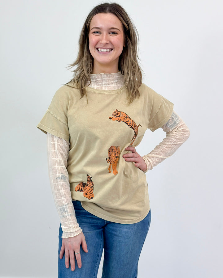 Taupe Tiger Tee